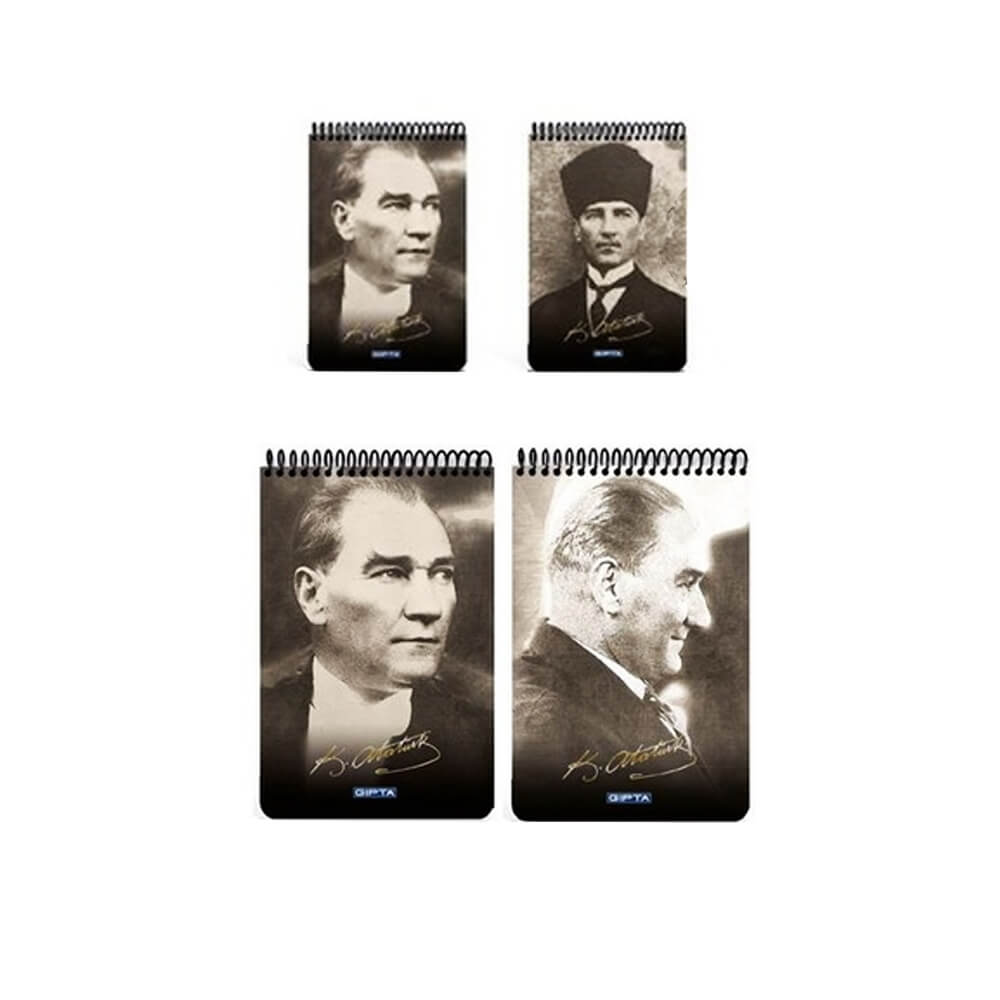 Gıpta Bloknot Atatürk Spiralli Karton Kapak A4 100 Yaprak Kareli