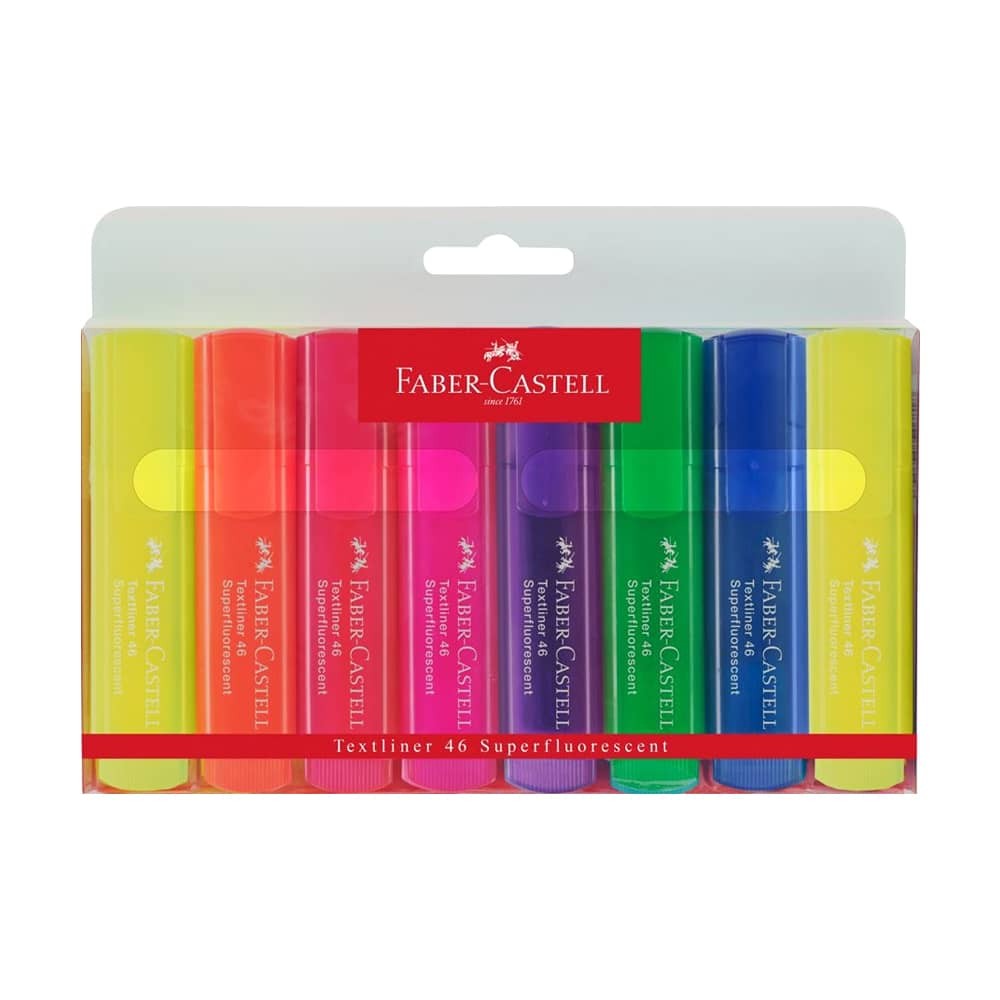 Faber-Castell Fosforlu Kalem Şeffaf Gövde 6+2 Poşetli