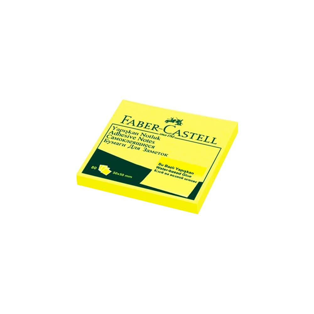 Faber-Castell Yapışkan Not Kağıdı 50x50 mm Fosforlu Sarı