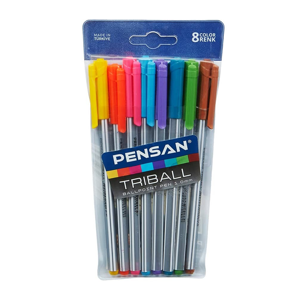 Pensan Tükenmez Kalem Triball Renkli 8'li