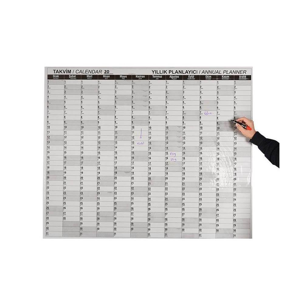 Panda Takvim Planlayıcı Statik Kağıt Tahta 120x100 cm