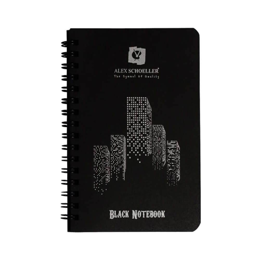 Alex Schoeller Spiralli Pp Kapak Defter Siyah A4 60 Yaprak