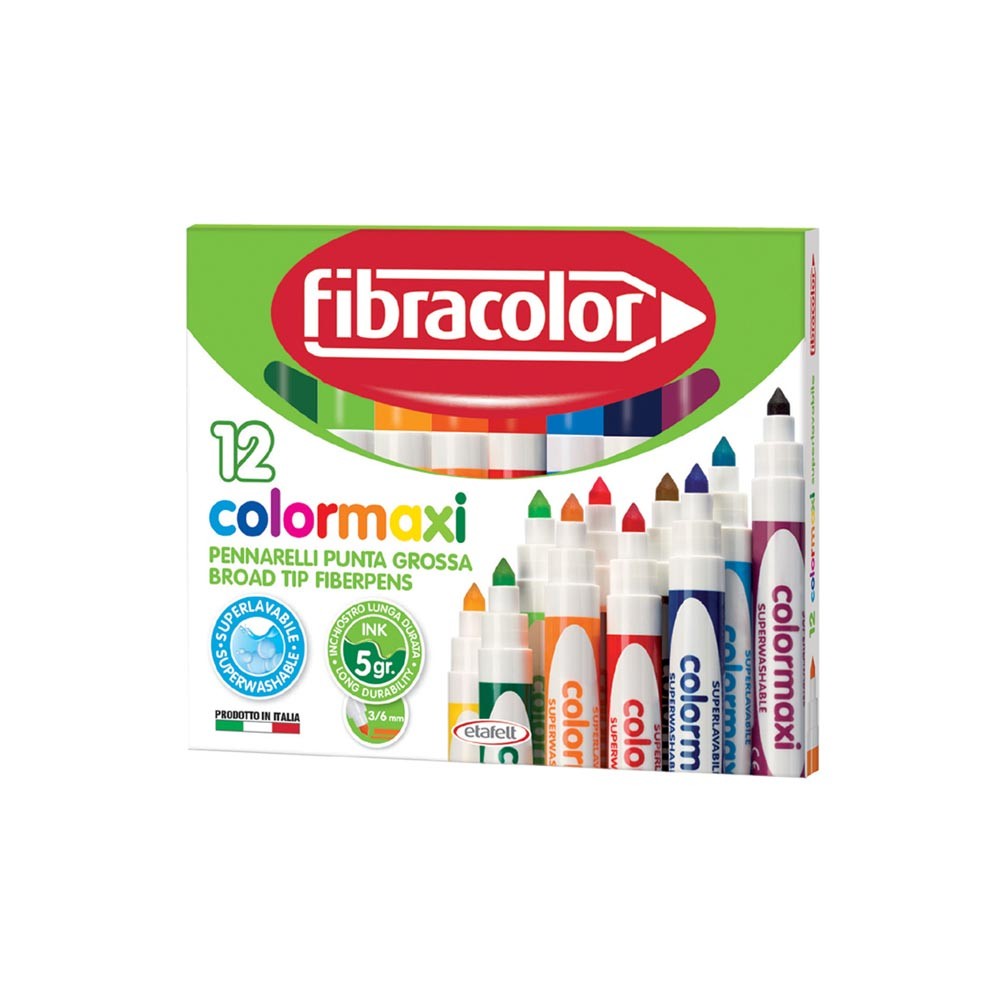 Art Keçeli Kalem Color Maxi Yıkanabili Su Bazlı Jumbo 12 Renk
