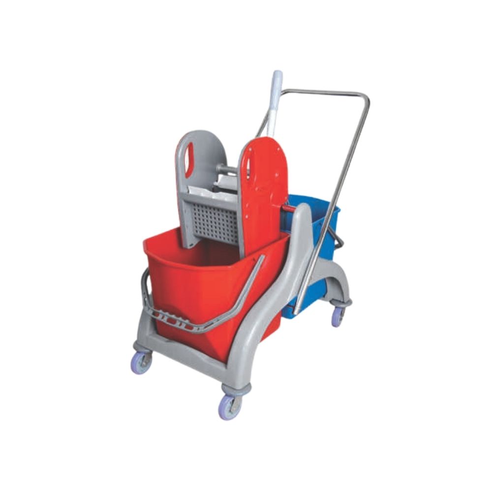 Krom Çift Kovalı Temizlik Seti Plastik Presli