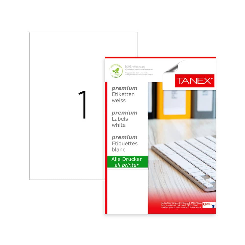 Tanex Laser Etiket 210x297 mm Kod TW-2000