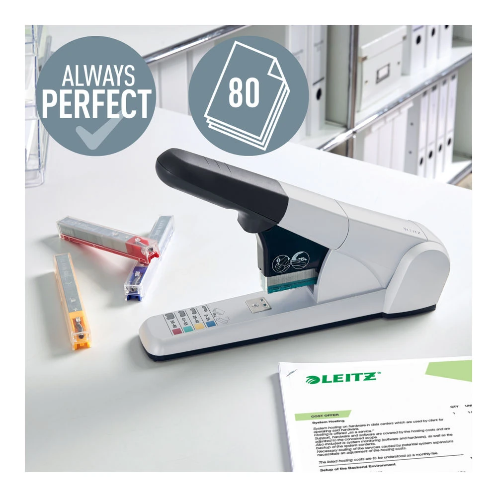 Leitz Zımba Makinesi Kollu 80 Sayfa Gri