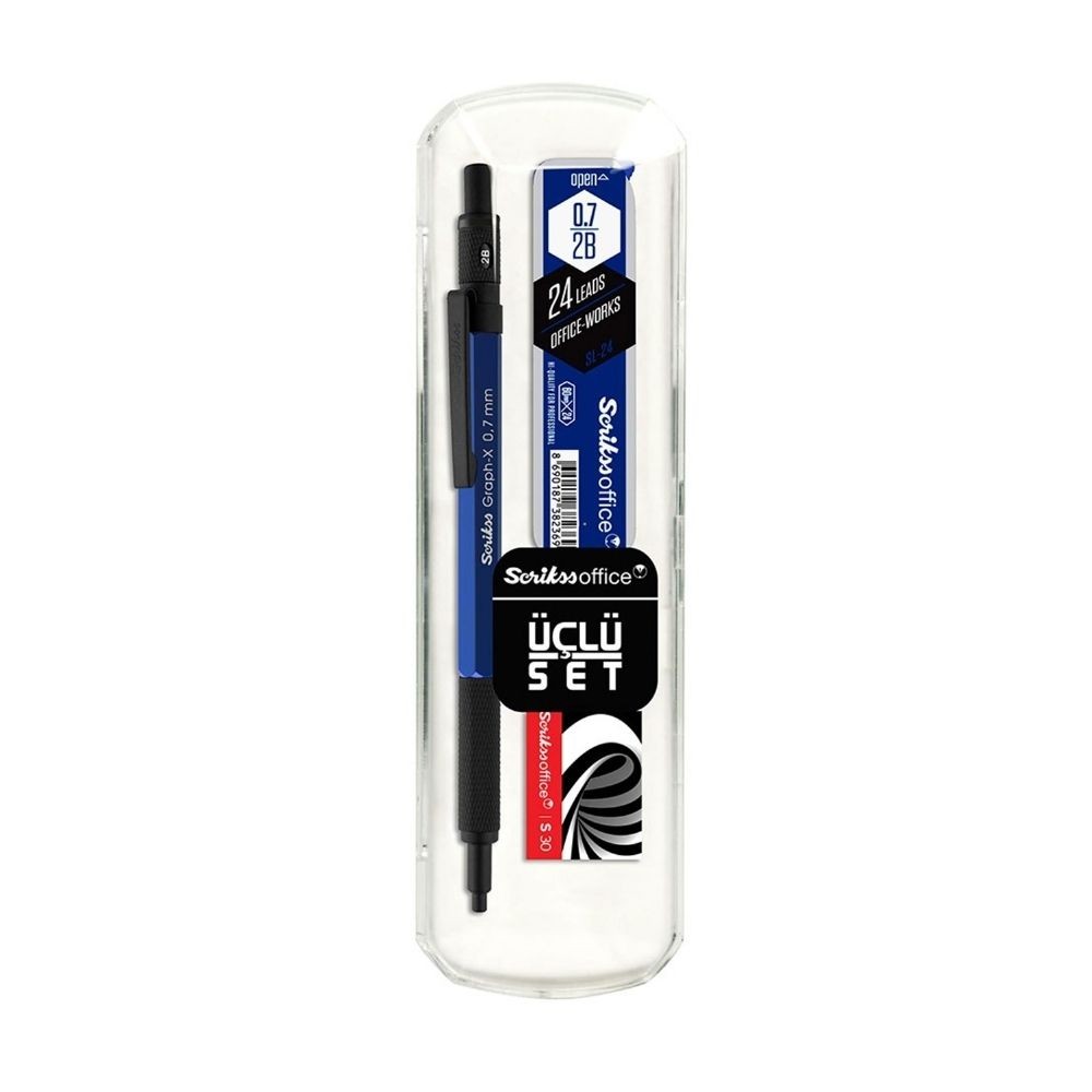 Scrikss Versatil Graph-X Metal 0.7 mm Mavi Silgi + Min