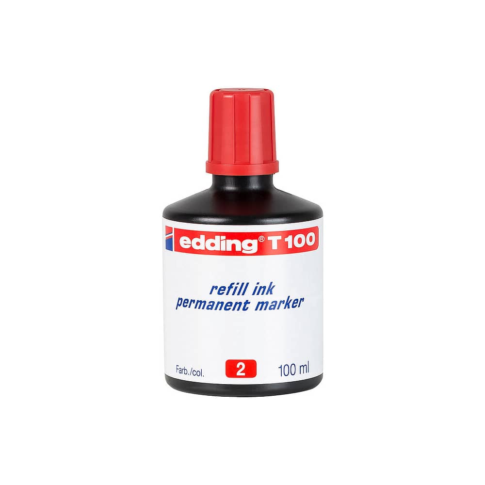 Edding Permanent Markör Yedek Mürekkep 100 ml Kırmızı