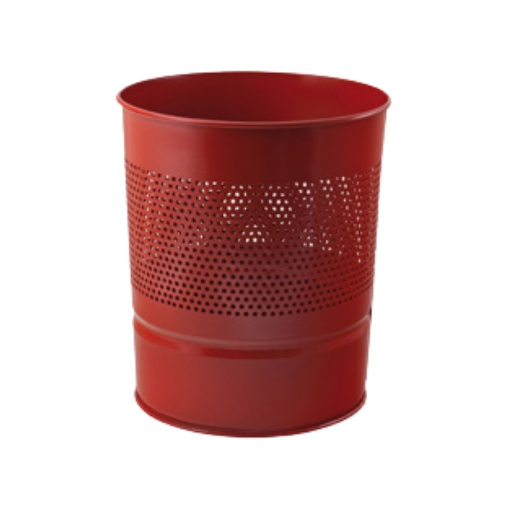 Mas Çöp Kovası Metal Yarım Delikli 10 lt Kırmızı