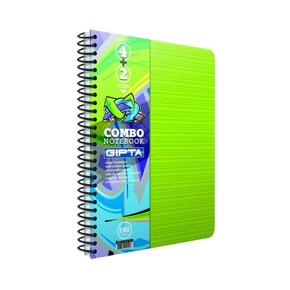 Gıpta Defter Combo Spiralli Seperatörlü Pp Kapak A4 6+2 180 Yaprak