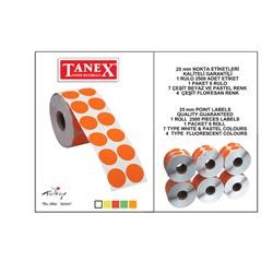 Tanex Nokta Etiket 25 mm 2500'lü Kırmızı
