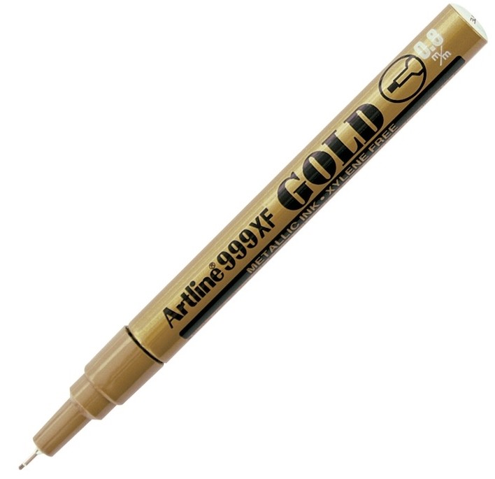 Artline Davetiye Kalemi 999 XF 0.8 mm İğne Uç Gold