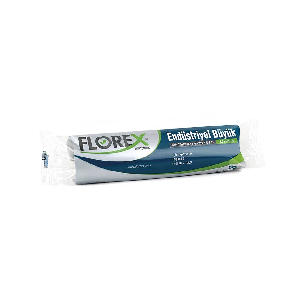 Florex Çöp Poşeti Endüstriyel Büyük Boy 65x80 cm 10'lu Siyah