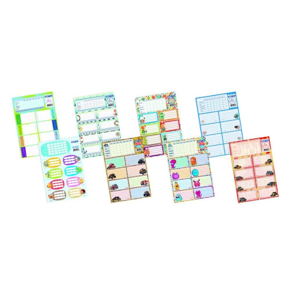 Gıpta Okul Etiketi Boys Ders Programlı 16x24 3 Yaprak