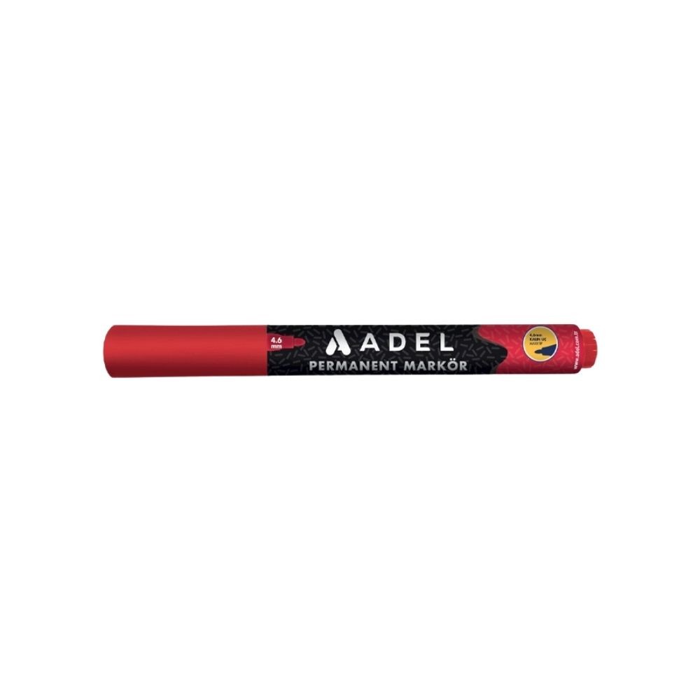 Adel Permanent Markör Yuvarlak Uç Kırmızı 12