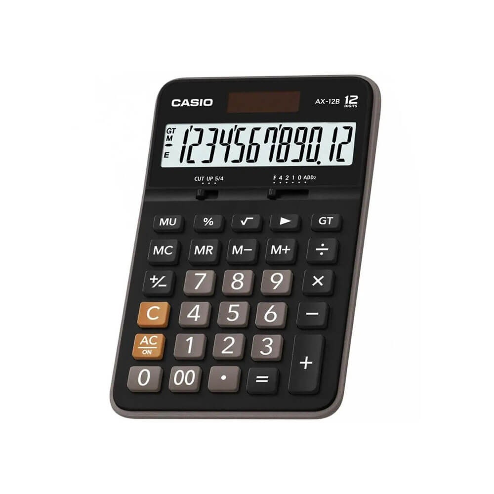 Casio Hesap Makinesi 12 Hane Pilli Güneş Enerjili AX12B