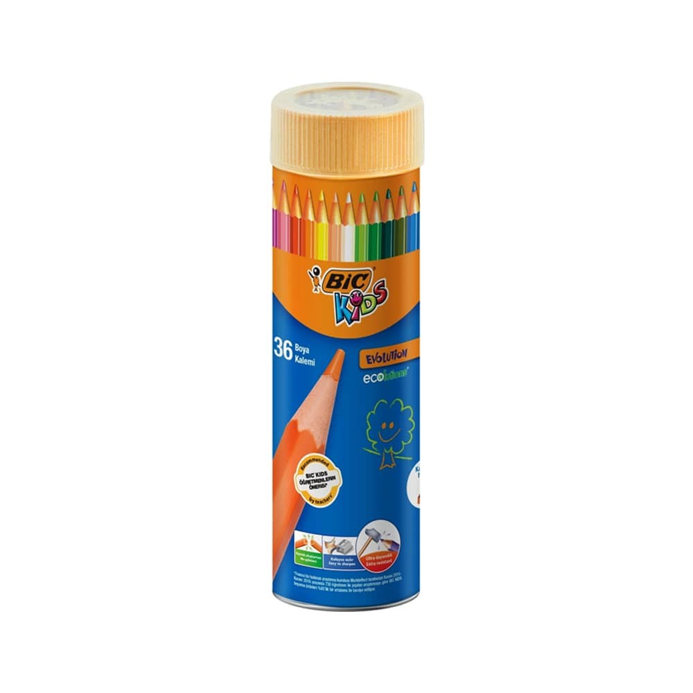 Bic Evolution Kuru Boya Kalemi Metal Tüp 36'lı