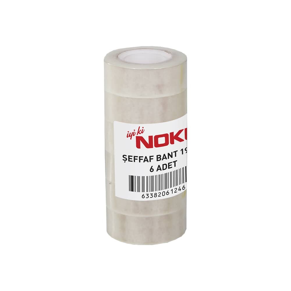 Noki Bant Şeffaf 19 mm x 33m 6'lı
