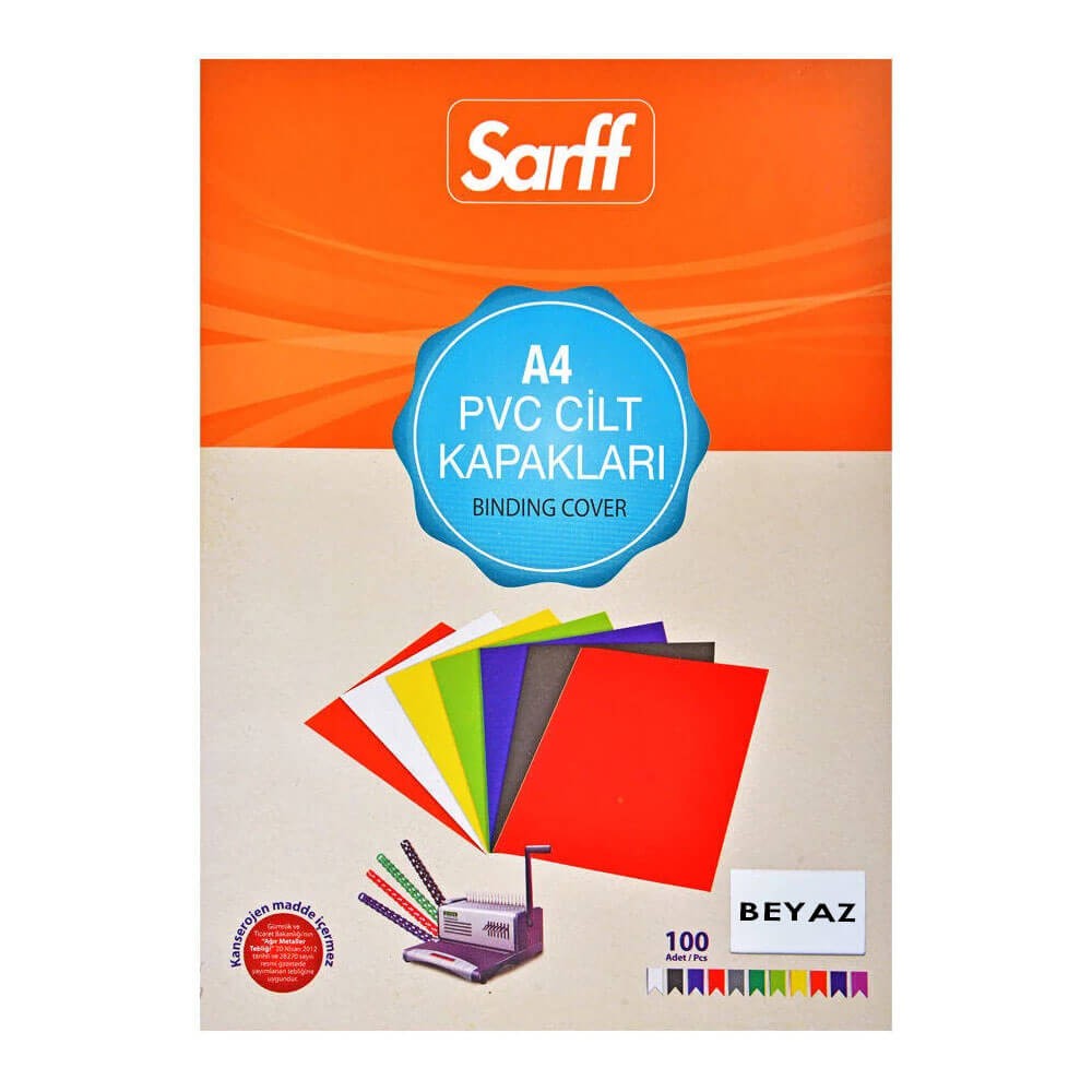 Sarff Cilt Kapağı A4 Karton Desenli 100'lü Beyaz