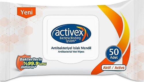 Activex Islak Mendil Antibakteriyel 50'li