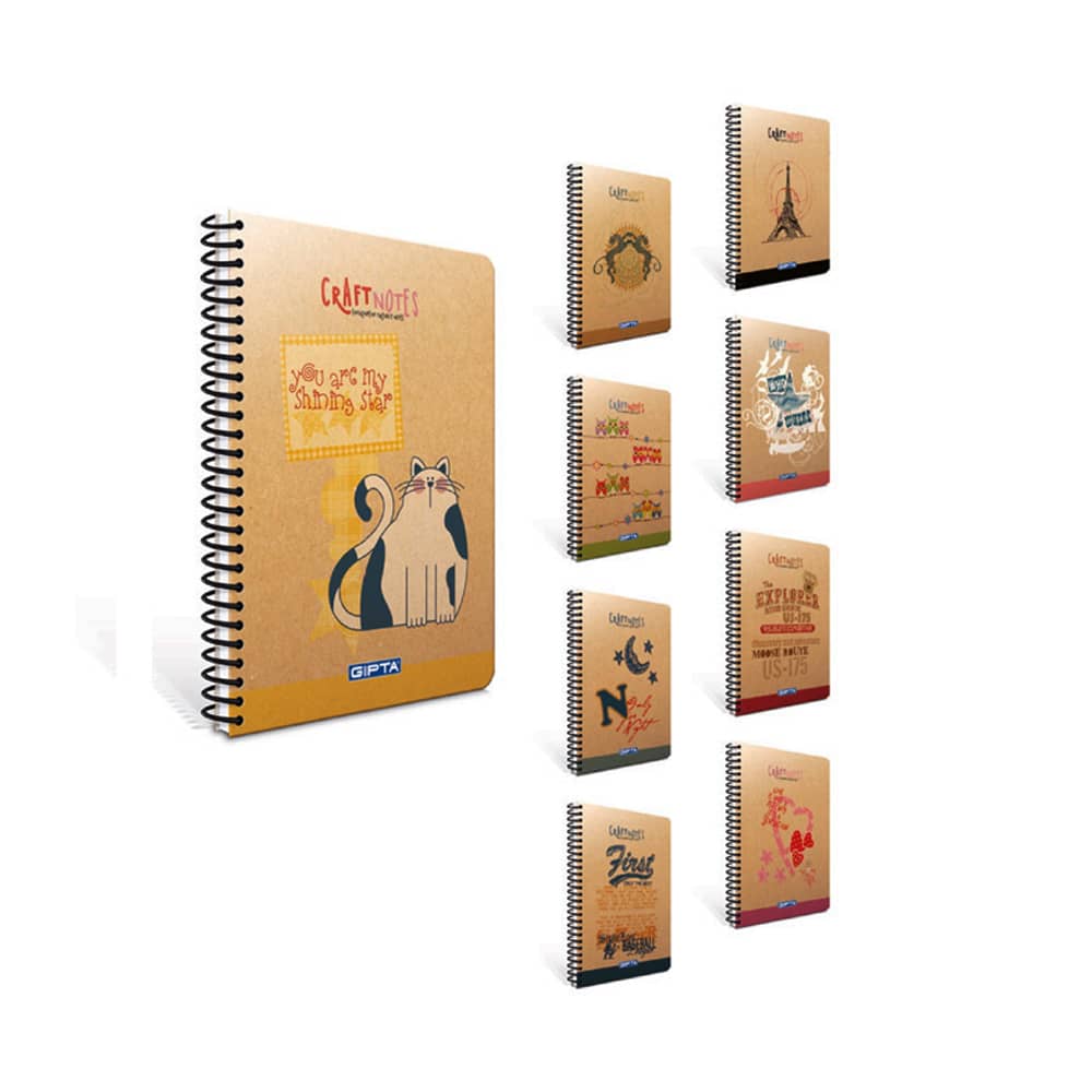 Gıpta Defter Craft Notes Spiralli Sert Kapak A6 100 Yaprak Çizgili
