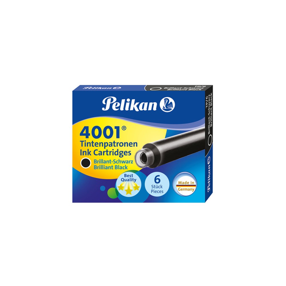 Pelikan Dolma Kalem Kartuşu Küçük 4001 6'lı Siyah