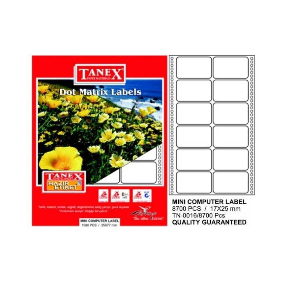 Tanex Bilgisayar Etiketi 17x25 mm Mini