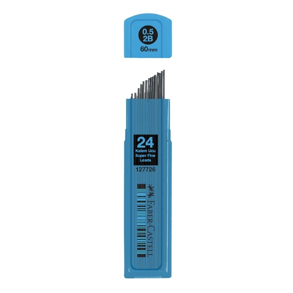 Faber-Castell Min Renkli Tüp 2B 0.7 mm 60 mm Mavi