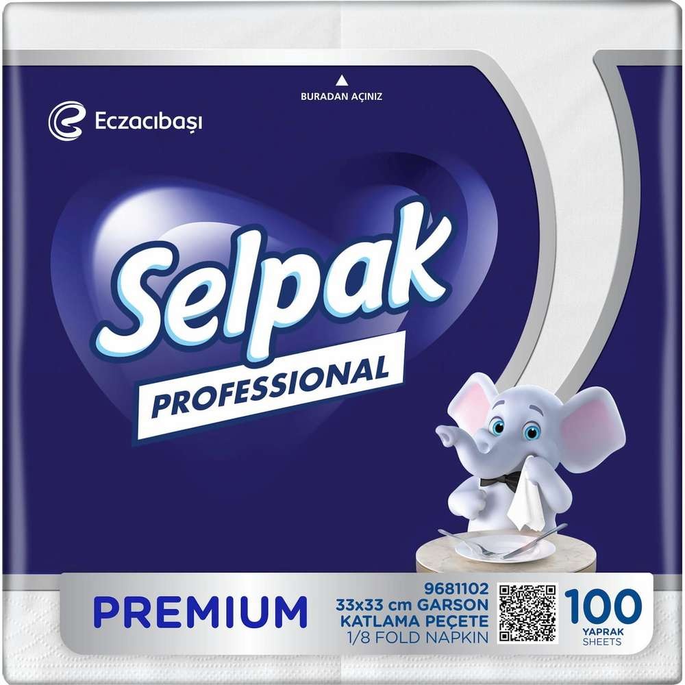 Selpak Professional 33x33 Garson Katlama Peçete 100'lü x 24