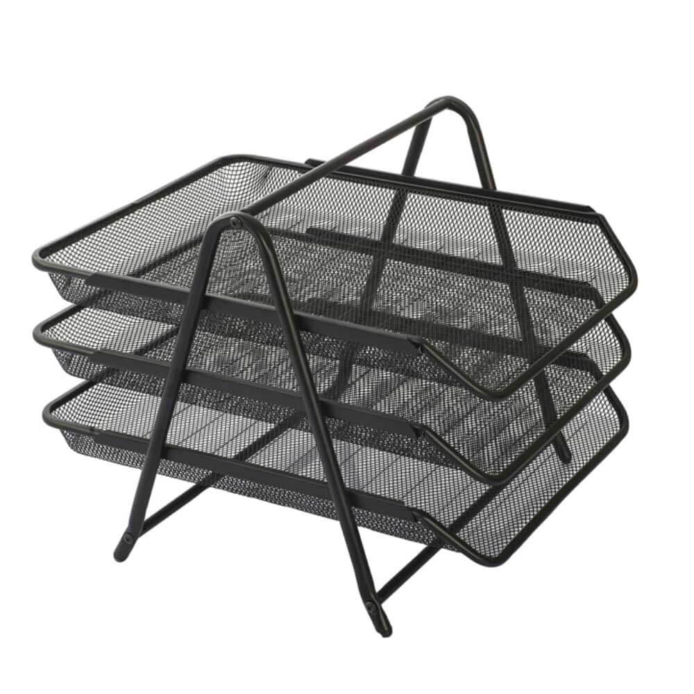 Drt Evrak Rafı Perfore Metal 3 Katlı Siyah