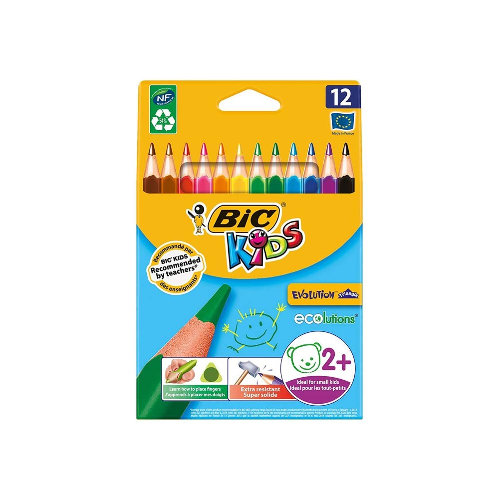 Bic Evolution Kuru Boya Üçgen Jumbo12'li