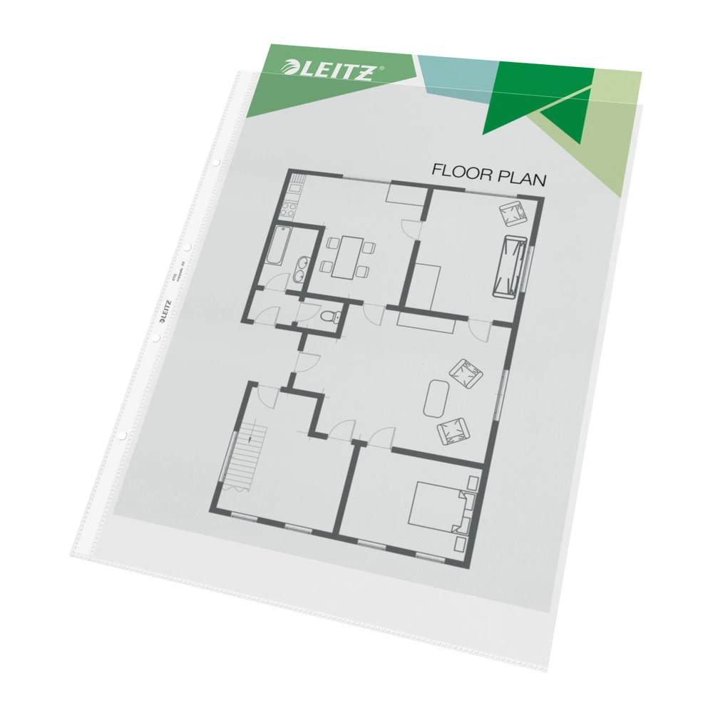 Leitz Delikli Poşet Dosya A3 Dikey 50'li Paket