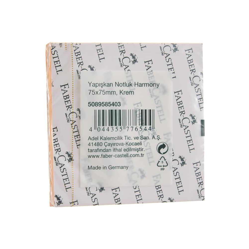 Faber-Castell Yapışkan Not Kağıdı Harmony 75x75 mm Krem