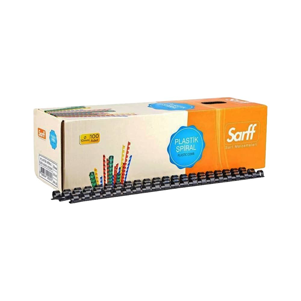 Sarff Spiral Plastik Delux 10 mm 100'lü Siyah