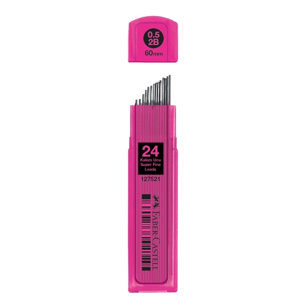 Faber-Castell Min Renkli Tüp 2B 0.7 mm 60 mm Pembe