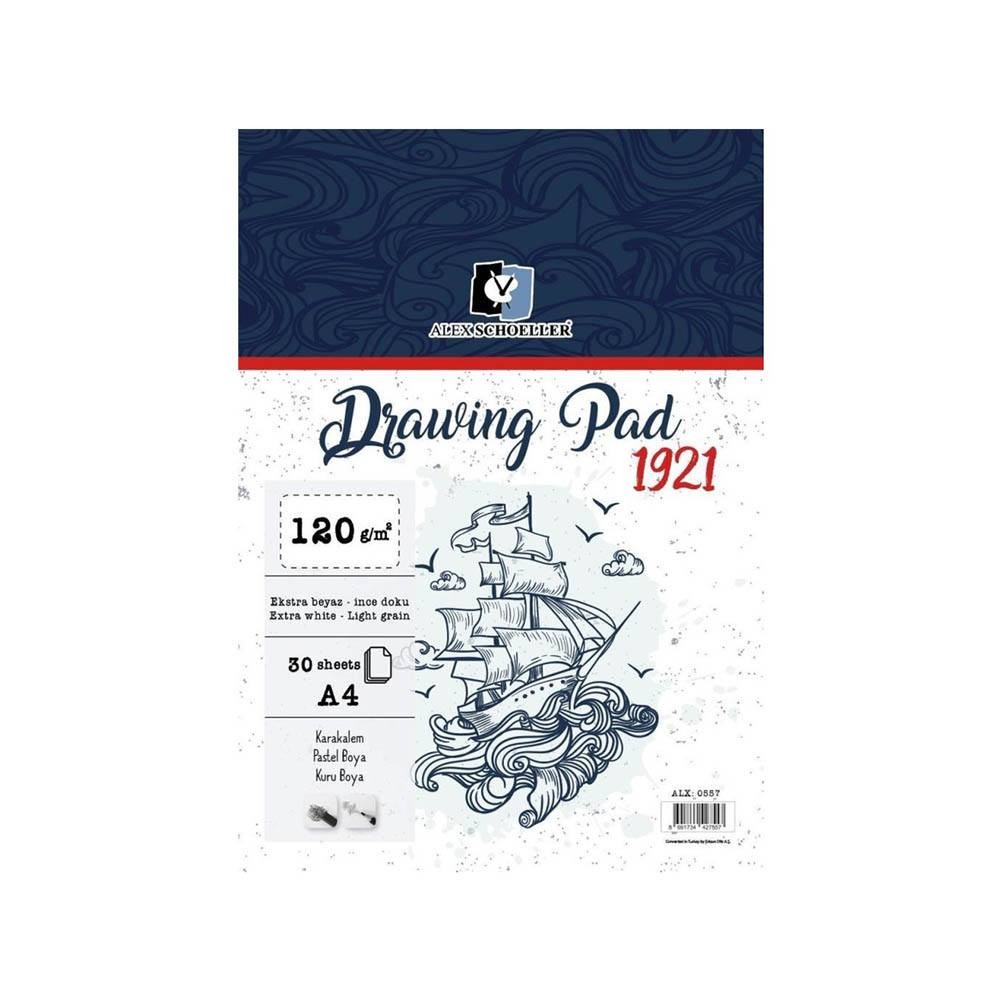 Alex Schoeller Drawing Pad A4 120 gr Spiralli 30 Yaprak