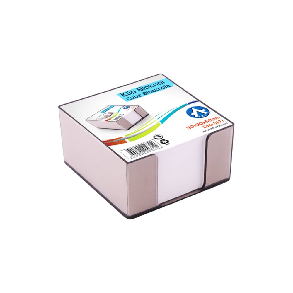 Ark Küp Blok Plastik 9x9 cm Beyaz