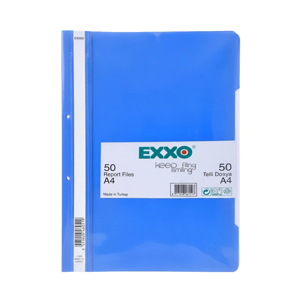 TELLİ DOSYA PP A4 JET FILE MAVİ 50Lİ PAKET