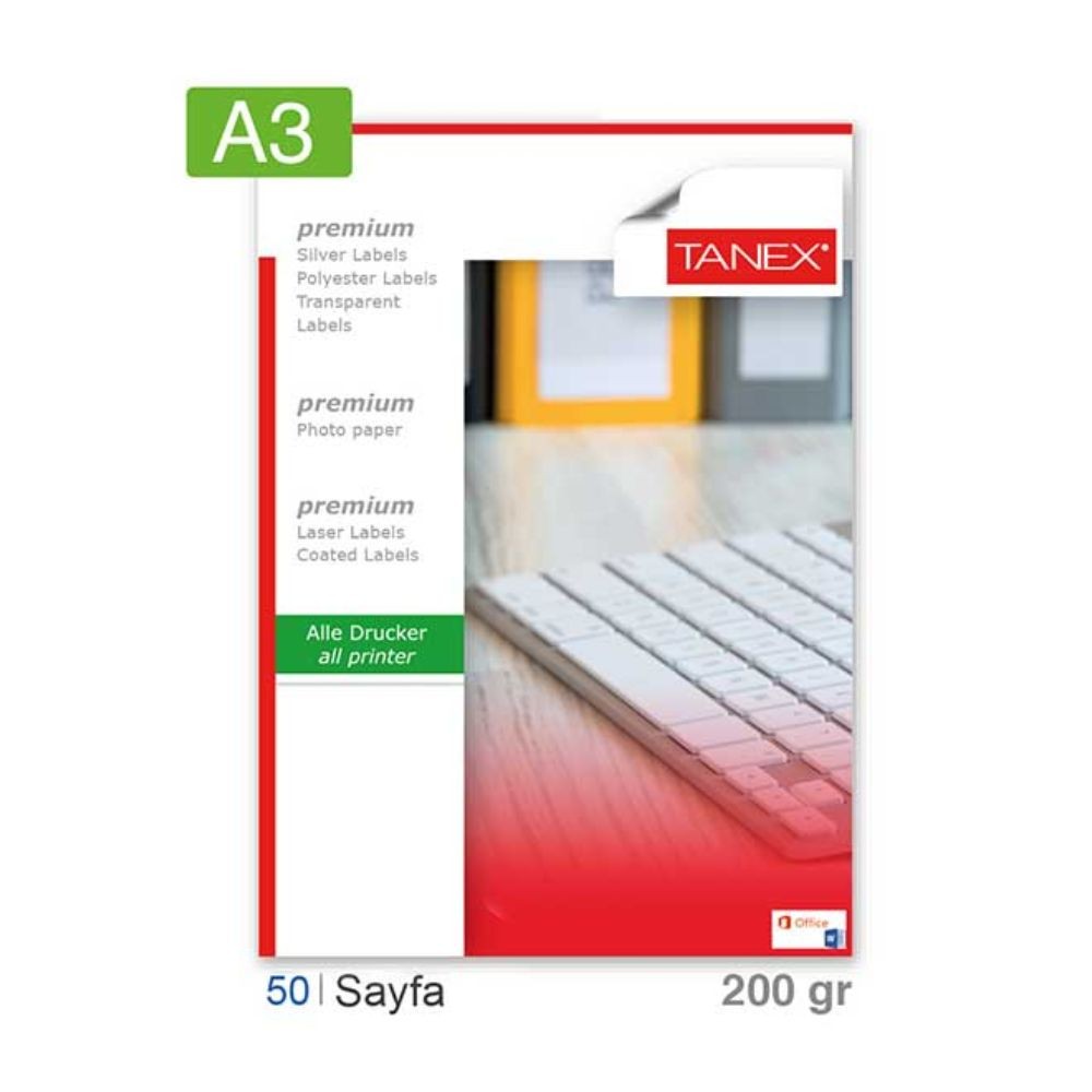 Tanex Fotoğraf Kağıdı A3 200 gr 50'li Glossy