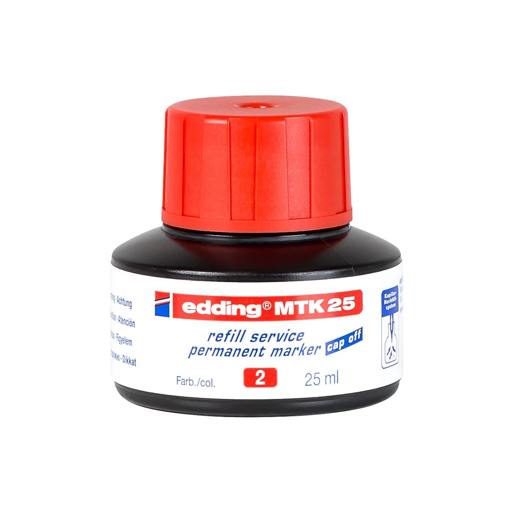 Edding Permanent Markör Yedek Mürekkep 25 ml Kırmızı