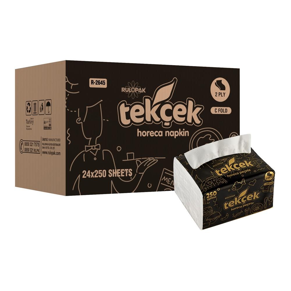Rulopak Peçete Tekçek C Katlı 250'li 24'lü