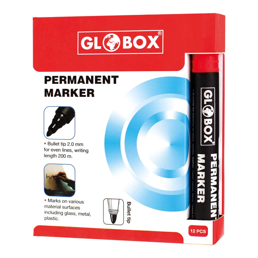 Globox Permanent Markör Yuvarlak Uç Mavi