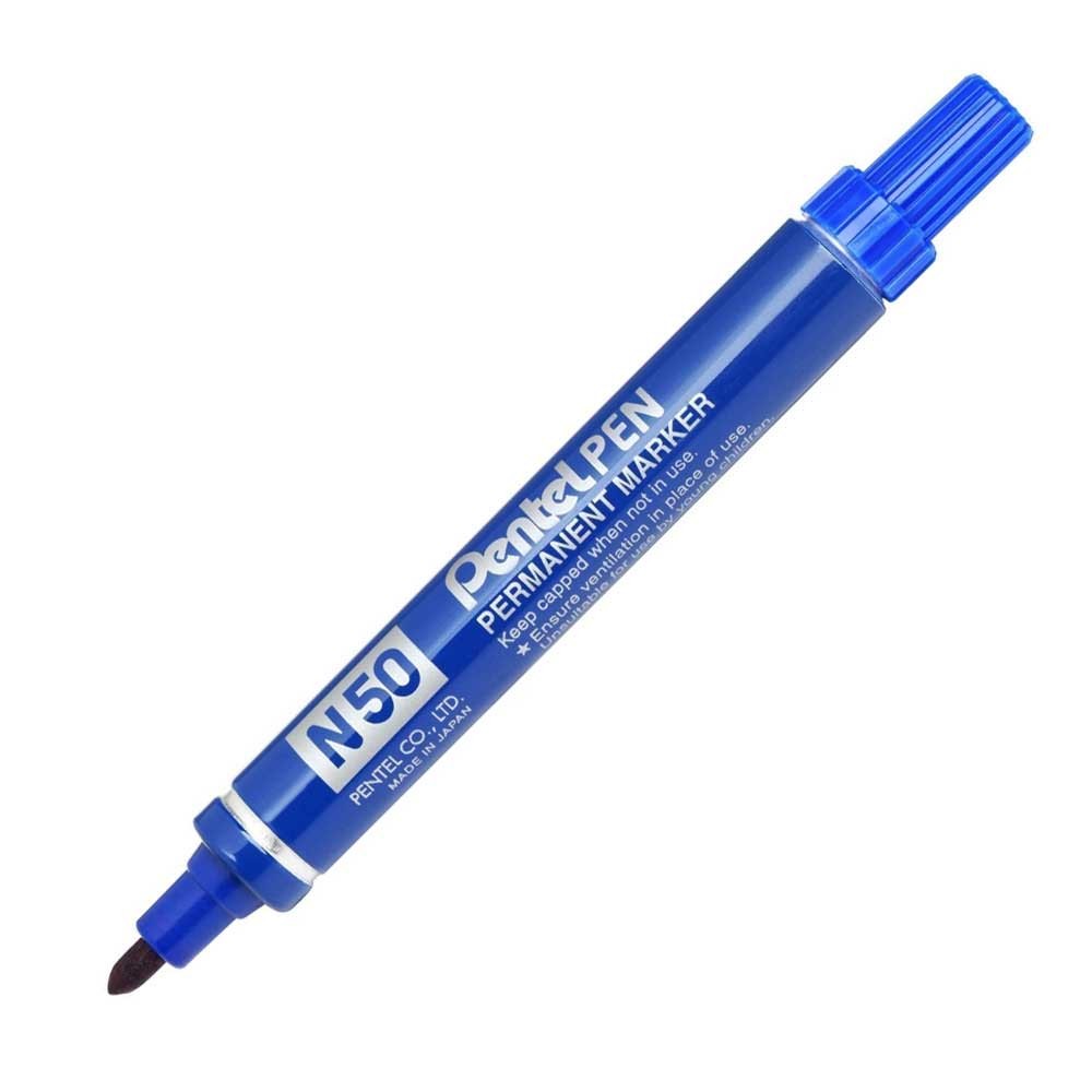 Pentel Permanent Markör Metal Gövde Yuvarlak Uç N-50 Mavi