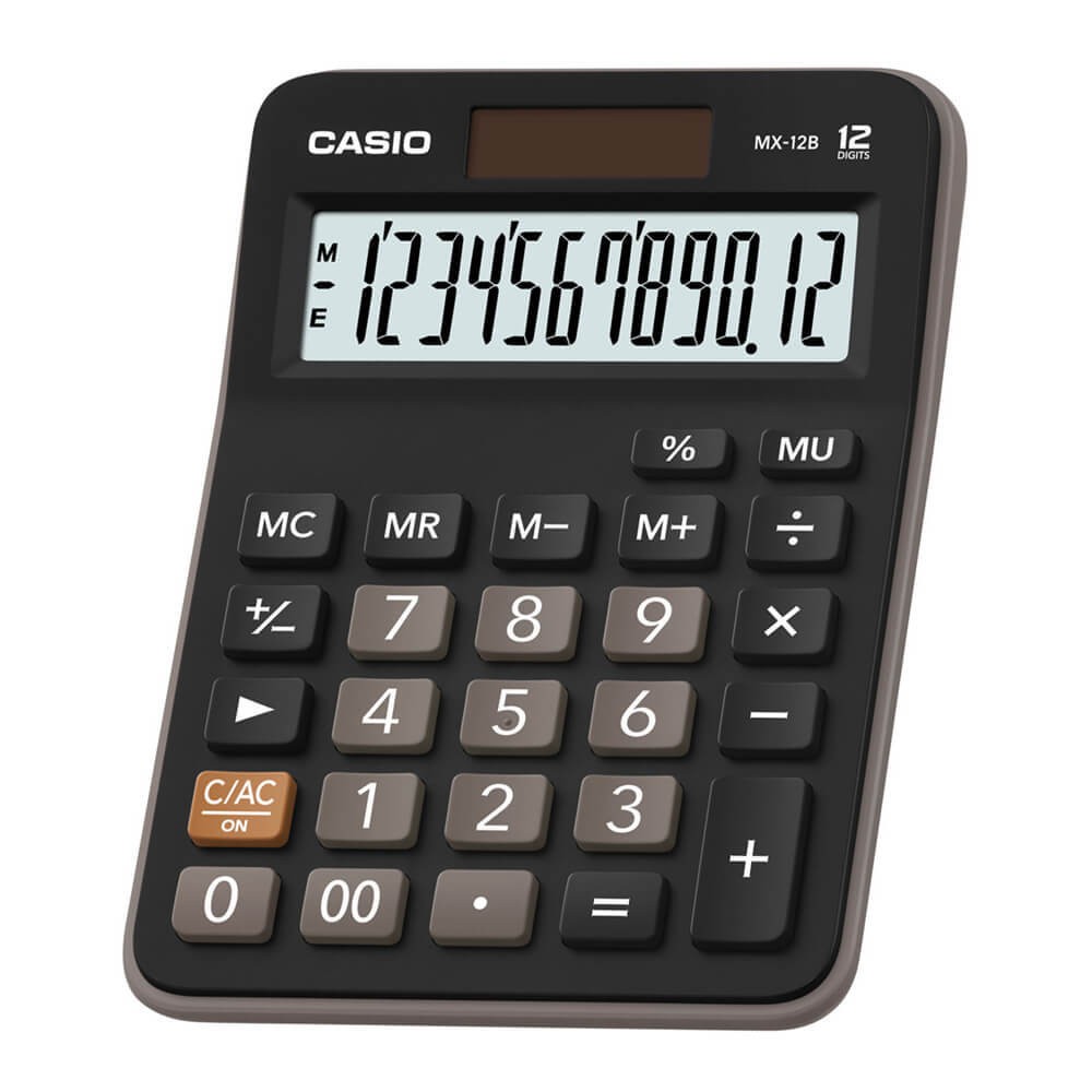 Casio Hesap Makinesi 12 Hane Pilli + Güneş Enerjili DX-12B