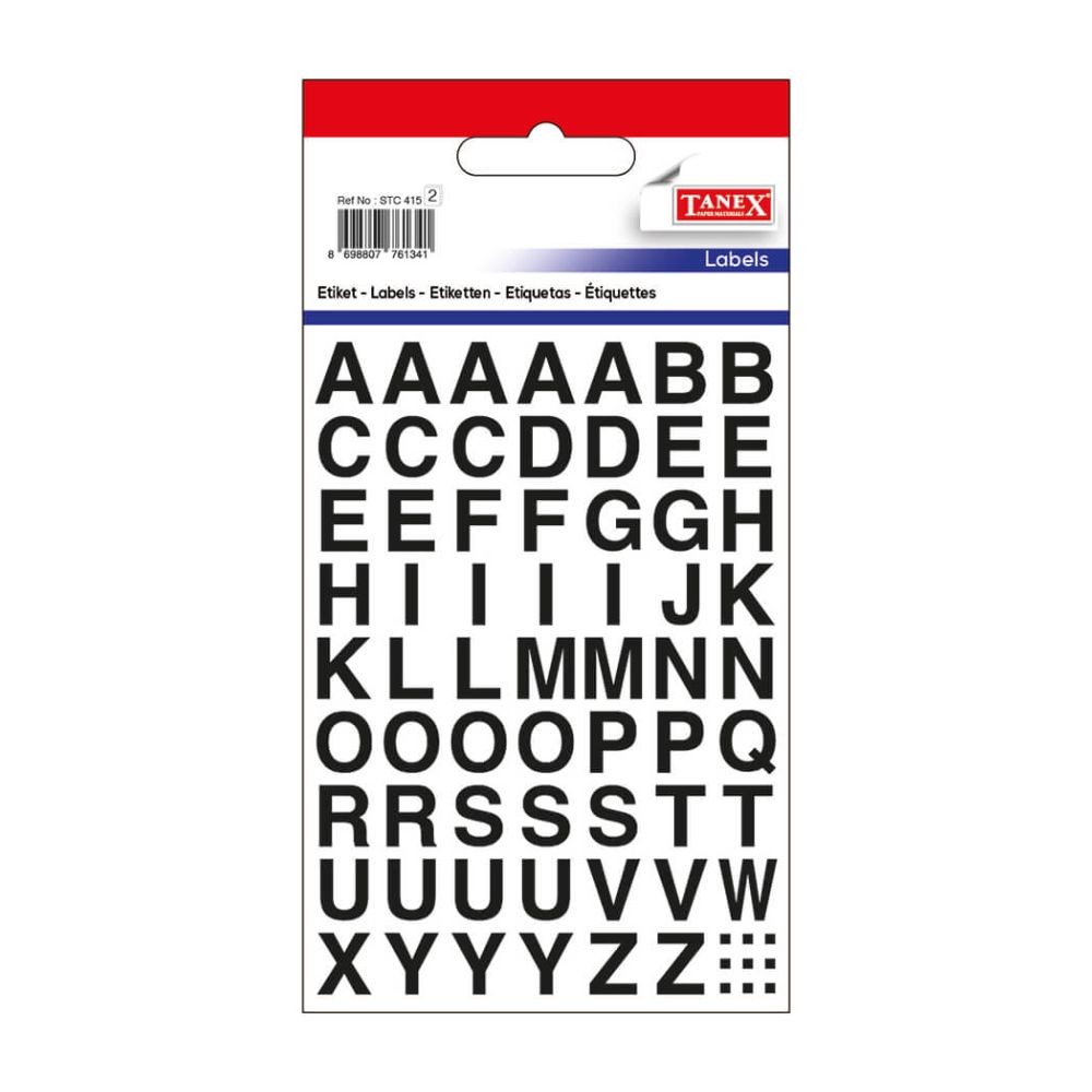 Tanex Şeffaf Harf Etiket 2'li