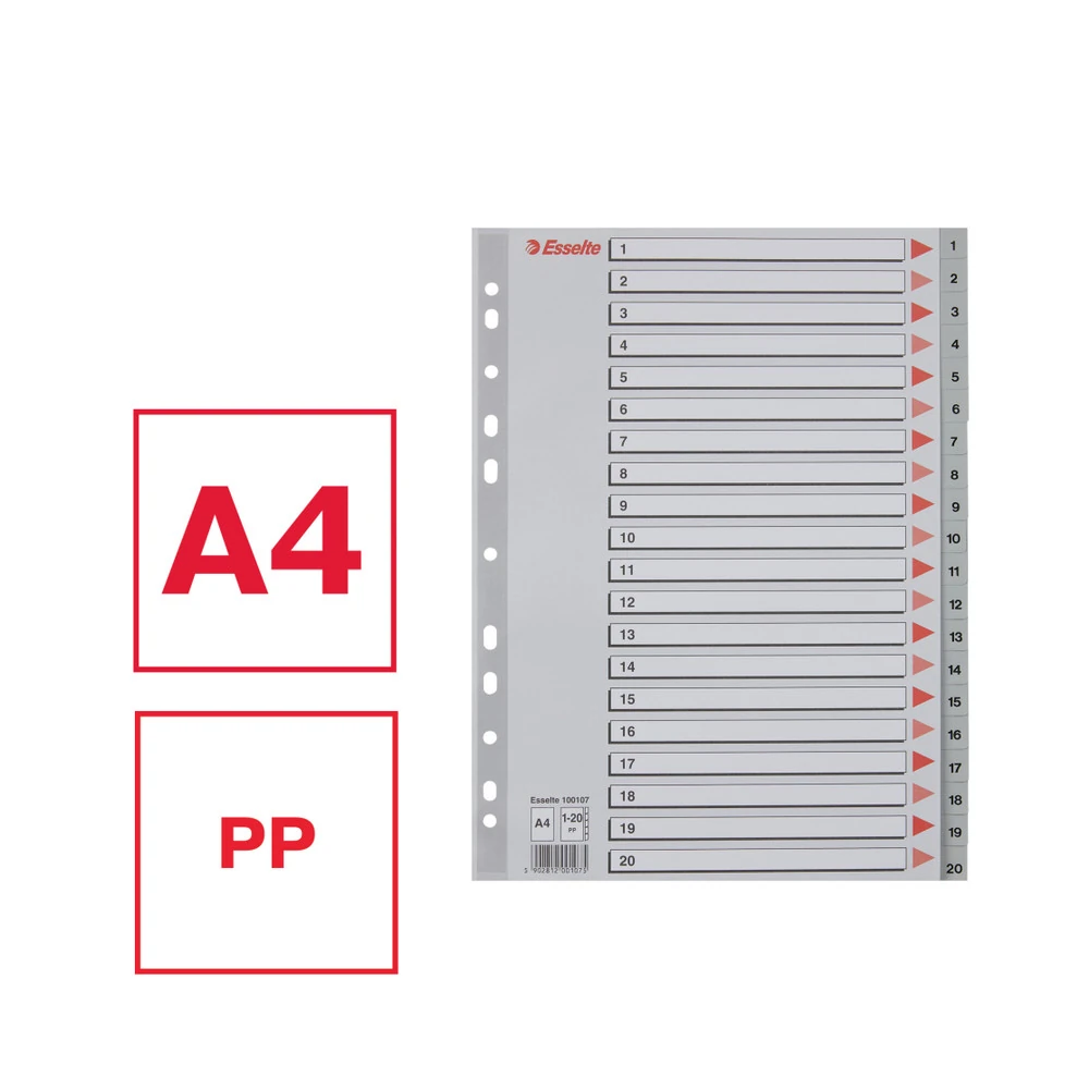 Esselte Seperatör A4 1-20 Rakam