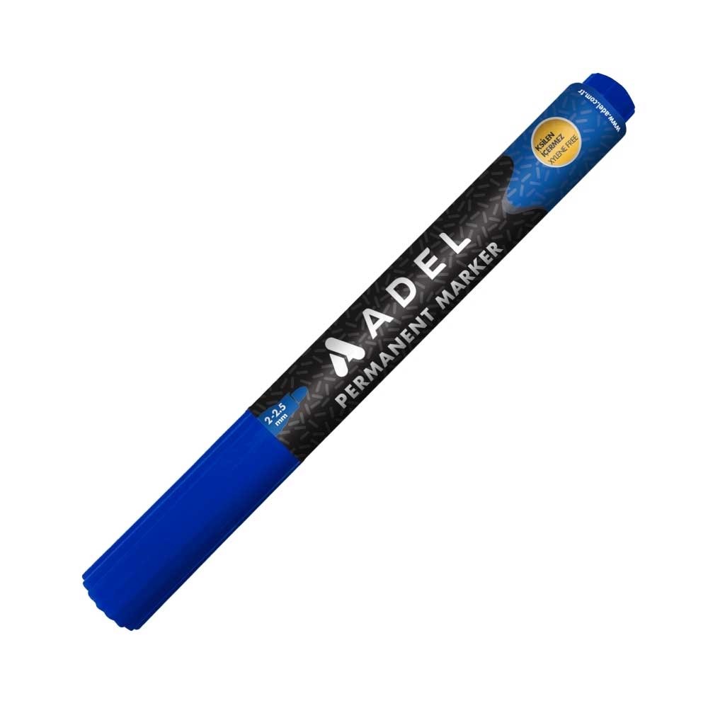 Adel Permanent Markör 2019 Yuvarlak Uç Mavi