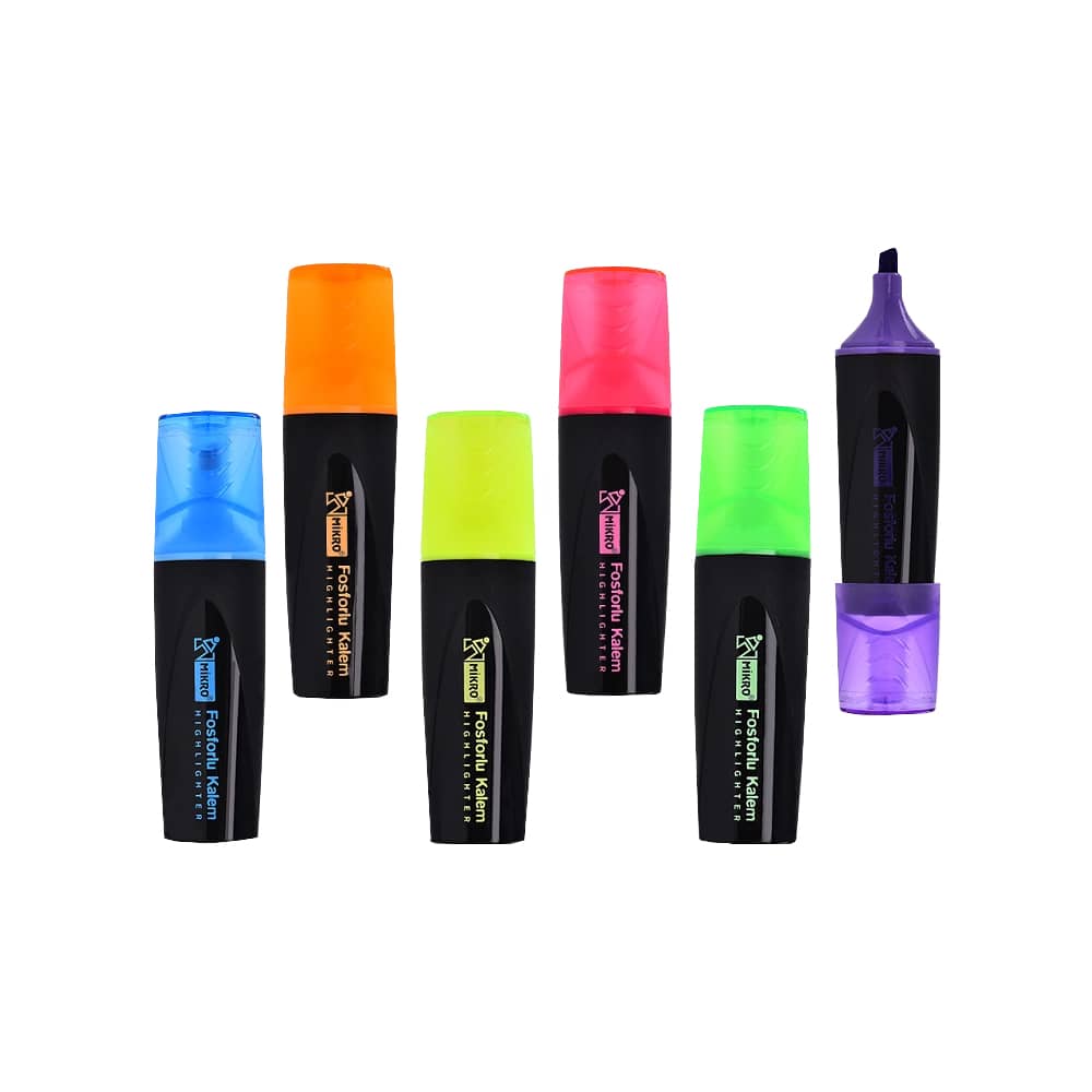 Mikro Fosforlu Kalem Ana Renkler Renkli