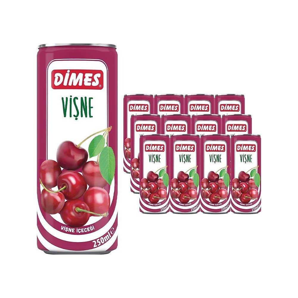 Dimes Vişne Meyveli İçecek Teneke Kutu 250cc 12'li