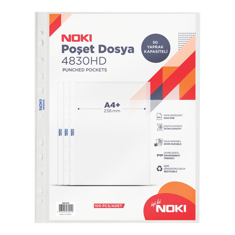 Noki Poşet Dosya Delikli HD 100'lü